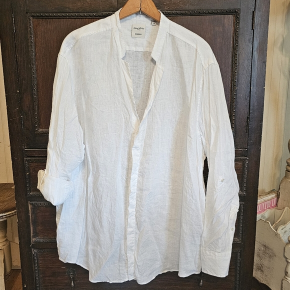 Baird McNutt Linen Murano 2XB Men's button down long or roll-up sleeve shirt - Picture 12 of 14